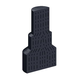 Illustration showing the material grain in the forging process